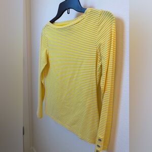 Liz Claiborne Yellow and White Striped Top